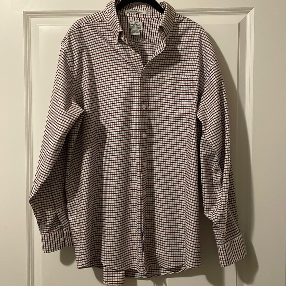 EUC LL Bean Dress Shirt 16.5 - 34 Button Down 100% cotton